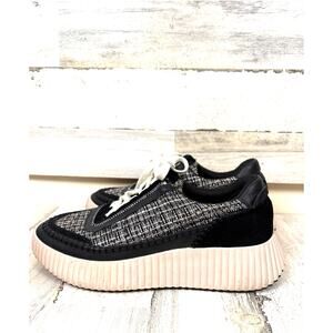 Dolce Vita Womens 11 Black White Dolen Platform Chunky Leather Sneakers